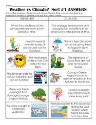 Climate Vs Weather Notes Application And Sorting Activity Differentiated Weather Vs Climate Science Teaching Resources Weather And Climate