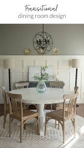 The set is placed on a monochrome rug with the. Transitional Dining Room Design For An East Coast Family Home