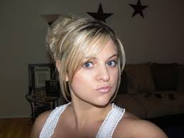 Blonde Hair Pulled Up With Bangs And Some Side Hair Down With A Sparkly Headband Stylish Hair Hair Down Hairstyles