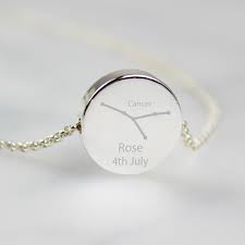 Unique mens stainless steel zodiac signs pendant (silver gold) rubber chain product information: Personalised Cancer Zodiac Star Sign Silver Tone Necklace Helena S House