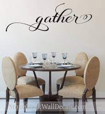 Gather Vinyl Wall Decal Living Room Decor Dining Room Decor Etsy Wall Decals Living Room Dining Room Decor Vinyl Wall Decals Living Room
