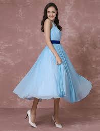Viele arten von schönen holzrahmen, perfekt zugeschnitten in der rahmenwerkstatt. Vintage Hochzeitskleid Blau Kurze Brautkleid Neckholder Chiffon Plissee Cocktailkleid Tee Lange Partykleid Milanoo Milanoo Com