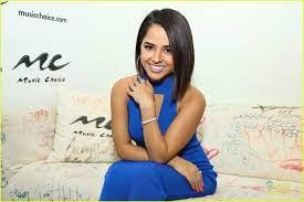 Becky G Blue Dress Vevo Party 02 Becky G Becky Marie Gomez