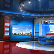 European Virtual Set News Studio 3d Model Tv Set Design Virtual Studio News Studio