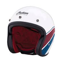 Retro Open Face Helmet With Stripe And Checker Indian Motorcycle