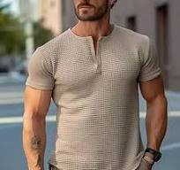 Men's Short Sleeve T-Shirt Casual Top Buttons Cheap T Shirts ...