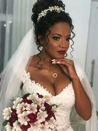 26 Beautiful Hairstyles For The African American Bride Black Brides Hairstyles Natural Hair Bride Curly Bridal Hair
