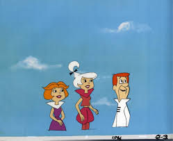 Spacely to work overtime late into the evening on christmas eve. Original Production Cel Of George Jane And Judy Jetson From The Jetsons 1980s