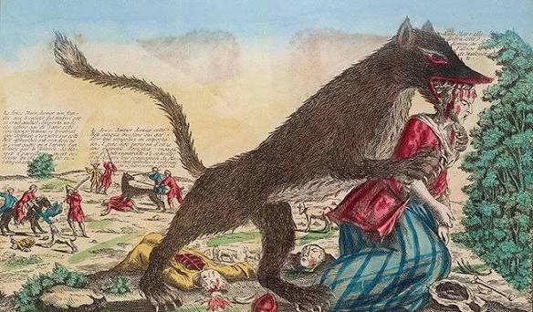 Représentation ancienne de la Bête du Gévaudan