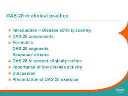 Das 28 In Clinical Practice Ppt Video Online Download Das28(4) = 0.56*sqrt(t28) + 0.28*sqrt(sw28) + 0.70*ln(esr) + 0.014*gh reference: das 28 in clinical practice ppt video