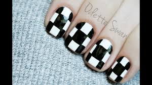 Chequer Manicure Nail Art Tutorial Szachownica Na Paznokciach