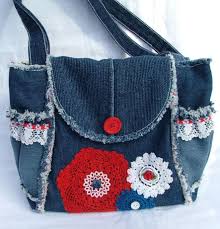 Este Bonito Y Singular Poco Del Dril De Algodon Patchwork Bolso Es Hecho De Pantalones Vaqueros Del Dril De Algodon Recicl Denim And Lace Jeans Bag Denim Purse