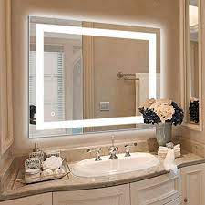 Rated 4.5 out of 5 stars. 36 X 28 Inch Led Lighted Vanity Bathroom Mirror Wall Mounted Anti Fog Dimmer Touch Switch Ip44 Waterproof 5500k Cool White 3000k Warm Cri 90 Vertical Horizontal Buy