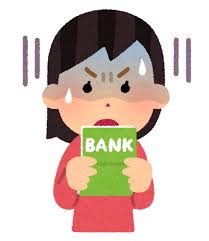 通帳を見て青ざめる人のイラスト（女性） | かわいいフリー素材集 ...