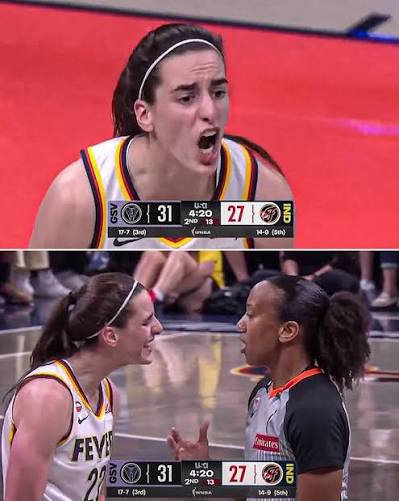 Caitlin Clark appeared to be limping after what she believed should have  been called a foul. After a no-call and visibly upset, Clark was issued a  warning by the referee.