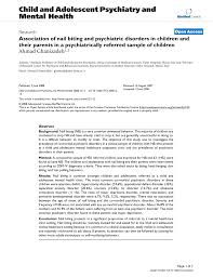 Pdf Association Of Nail Biting And Psychiatric Disorders In