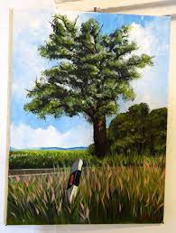 Wenn sie die pappe seitlich etwas breit ziehen, können sie dickere baumstämme kreieren. Beichlinger Baum Jana Luther Acryl 30 X 40 Cm Baum Malen Acrylmalerei Malerei Lernen