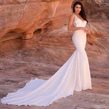 Classic and ethereal, this chiffon beach wedding dress takes beachside romance to the next level. Eightale Mermaid Wedding Dresses 2020 V Neck Appliques Lace Chiffon Summer Garden Boho Wedding Gowns White Ivory Bride Dresses Buy At The Price Of 102 29 In Aliexpress Com Imall Com