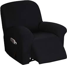 ( 4.0) out of 5 stars. Amazon Com Stretch Recliner Chair Cover Recliner Cover For Electric Manual Style Furniture Cover For Reclining With Side Pocket Soft Checked Jacquard Fabric Form Fitted Standard Oversized Black Home Kitchen