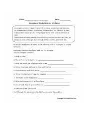 Grade 6 language arts worksheets houghton mifflin harcourt's core skills: English Worksheet For Grade 6 Fresh English Worksheet For Grade 3 Valid Plex Simple Sentences Of Eng Name Date Complex Or Simple Sentence Worksheet A Course Hero