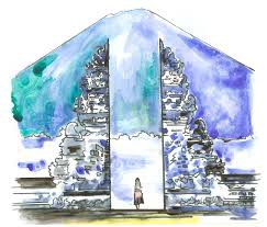 Cave paintings are a type of parietal art found on the wall or ceilings of caves. Original Watercolor Drawing Bali Indonesia Wanderlust Etsy