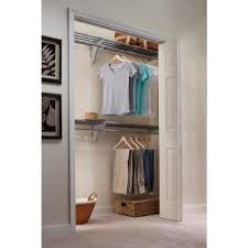 Ez Shelf 12 Ft Steel Closet Organizer Kit With 2 Expandable Shelf And Rod Units In Silver With End Bracket Ezs K Rs72s 2 1 The Home Depot In 2020 Closet Organizer Kits Closet Remodel Closet