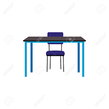 This large recliner allows you not only to relax your exhausted body, but also do your work while sitting in a comfy chair. Office Or School Table Or Desk With Chair Front View Royalty Free Cliparts Vectors And Stock Illustration Image 139747297