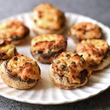 Stuffed Mushrooms With Cream Cheese Smoked Salmon And Capers Can Be Made With Bacon And Scallions Smoked Salmon Cream Cheese Stuffed Mushrooms Conscious Food