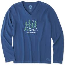 life is good womens long sleeve night woods crusher vee