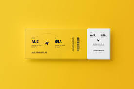 Download Flight Ticket Mockup Mockup World