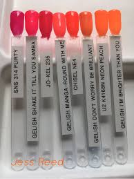 powder dip nails color comparison swatches corals