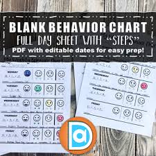 blank weekly behavior charts full day with steps pdf editable dates