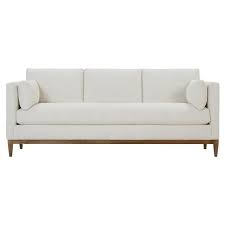 Sectional sofas & sets in fabric and leather. Leah Modern Bone White Upholstered Latte Wood Base Sofa 81 W 90 W Kathy Kuo Home