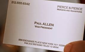 American psycho business card refers to a series of parodies and remixes of a memorable scene from the film american psycho in which characters compare each others' business cards. Why Would Patrick Bateman Share A Phone Number With Paul Allen And Timothy Bryce Movies Tv Stack Exchange