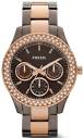 Fossil Women's Stella Chocolate Dial Two Tone Watch ES2955