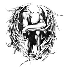 Black And White Angel Wings Tattoo Designs Fallen Angel Tattoo Design Fallen Angel Tattoo Dark Angel Tattoo Angel Tattoo Designs