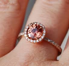 Orange Sapphire Ring Ginger Peach Sapphire Ring By Eidelprecious This Size Stone Isn T To Rose Gold Diamond Ring Peach Sapphire Rings Rose Gold Engagement Ring