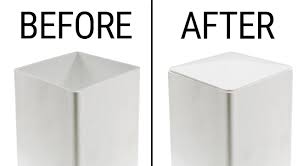 Square extends 0.450 over the profile total height: Bufftech Flat Internal Vinyl Post Cap 5 X 5 Vinyl Fence Fittings