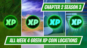The following went live during week 9 of season 10 on september 26th (thanks to archer_fortnite on twitter for confirming the full list.) Week 4 All 4 Green Xp Coin Locations In Fortnite Chapter 2 Season 3 Youtube