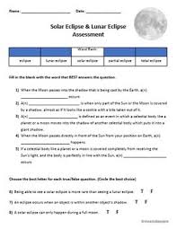 Solar And Lunar Eclipse Quiz Plus Review Sheet Solar And Lunar Eclipse Lunar Eclipse Eclipse