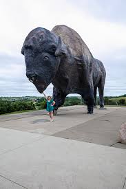 Then someone noticed that the white. World S Largest Buffalo Monument In Jamestown Nd Silly America