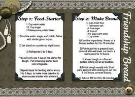 Printable Friendship Bread Recipe Card Friendship Bread Amish Friendship Bread Starter Recipes Friendship Bread Starter