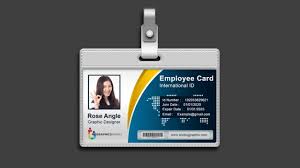 Free company blank id card template Free Photoshop Employee Horizontal Id Card Template Download Graphicsfamily