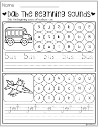 Free Beginning Sounds Dab There Are 3 Free Printable Pages Of Alphabet Letters Beginning Beginning Sounds Kindergarten Phonics Worksheets Kindergarten Freebies