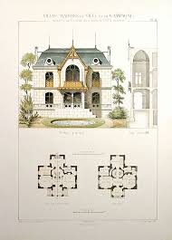 Items Similar To Antique Architectural Print Architecture 1864 Villas Maisons De Ville Scarce Larg Architecture Historique Maison De Ville Architecture