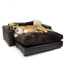 Moots Premium Leatherette Sofa Cat Dog Bed W Removable Cover Espresso Extra Large Chewy Com Leatherette Dog Bed Sleep Comfortably