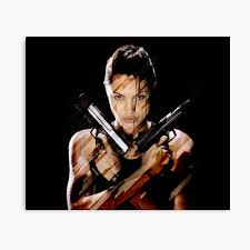 The poster of the film was released on saturday and reminds us instantly of angelina jolie's lara croft from the 2001 film, tomb raider. Lara Croft Tomb Raider Angelina Jolie Poster By Martalupus Redbubble