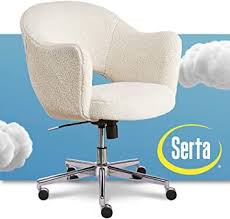 serta valetta upholstered home office desk modern swivel accent chair memory foam seating cream fuzzy faux fur swivel accent chair modern desk modern swivel