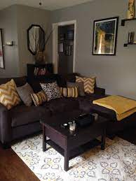 Make it the best it can be with inspiration and ideas from these 55 living rooms we love. Grey And Yellow Living Room With Dark Couch Possible Chocolate Color And Mix Of Taupe Brown Sofa Living Room Brown Living Room Decor Brown Couch Living Room