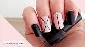 Uñas acrílicas echas completamente con acrílico negro sin encapsular diseño extremadamente elegante. Unas Acrilicas Rosa Palo Con Negro Super Hermosas Y Faciles Youtube